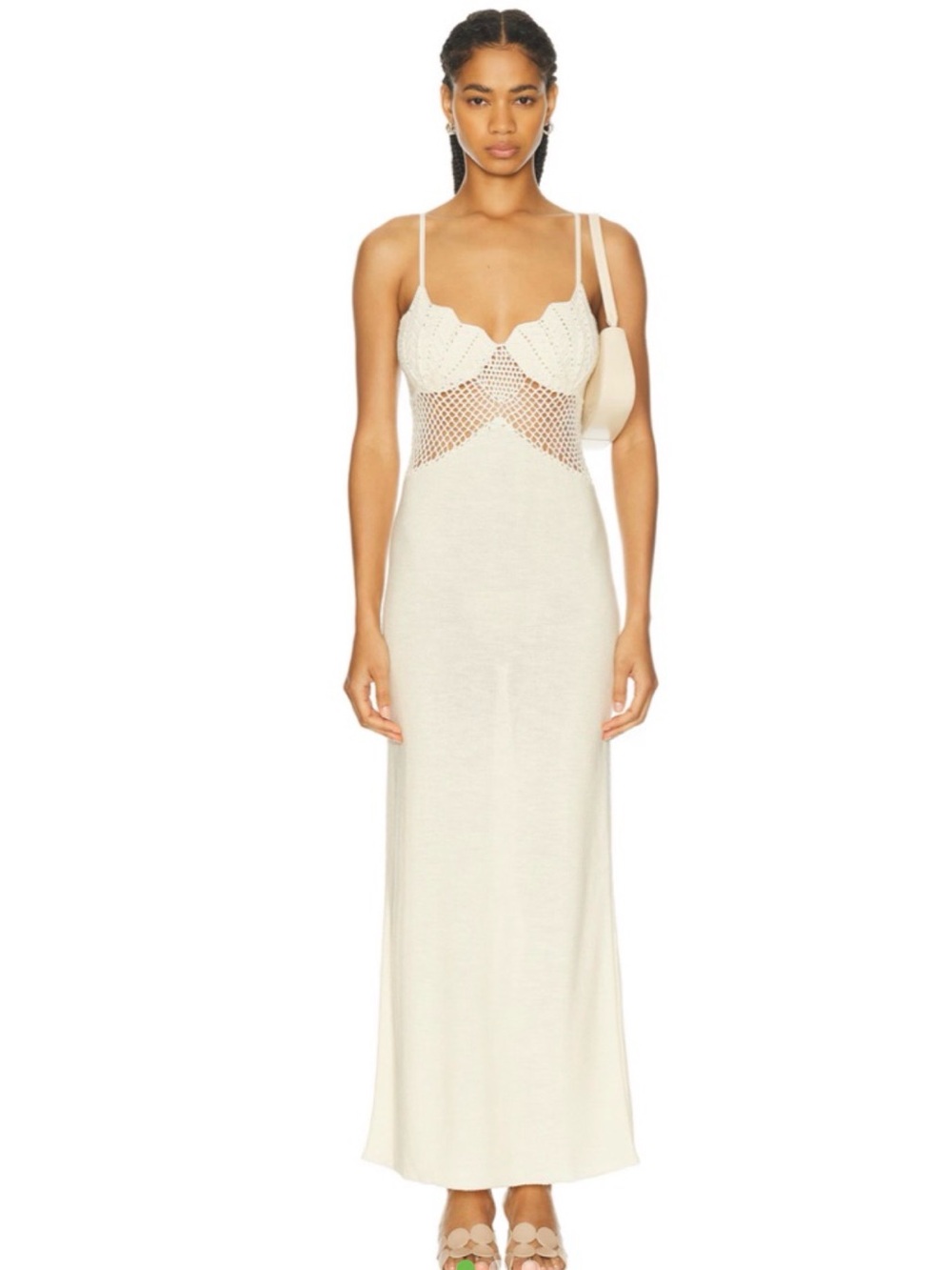 STAUD Tara Crochet Dress- Cream Crochet